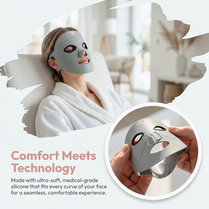 Red Light Therapy Facial Mask | Silicone LED Face Mask For Home Skin Rejuvenation