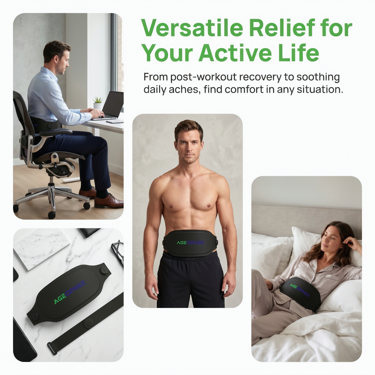 AGECIPHER Deep Penetrating Red Light Therapy Relief Belt